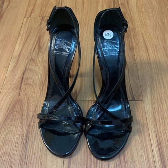 Burberry Black Classic Patent Leather Stiletto Heels - Picture 1 of 13